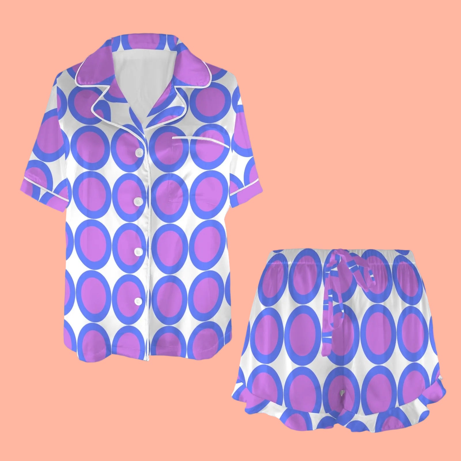 Fun Large Polka Dot Print Pj Set